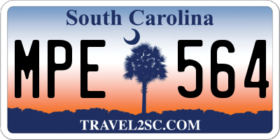 SC license plate MPE564