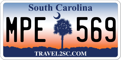 SC license plate MPE569