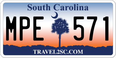 SC license plate MPE571