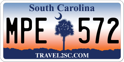 SC license plate MPE572