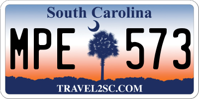 SC license plate MPE573