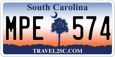 SC license plate MPE574