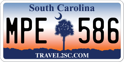 SC license plate MPE586