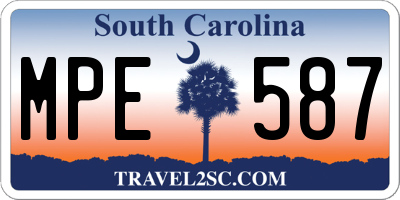 SC license plate MPE587