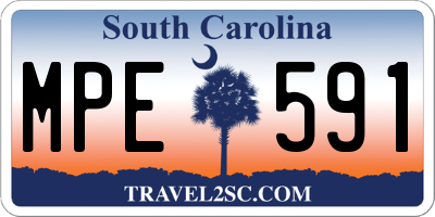 SC license plate MPE591