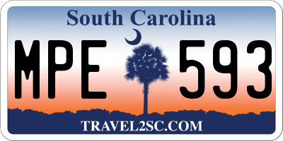 SC license plate MPE593