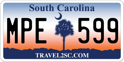 SC license plate MPE599