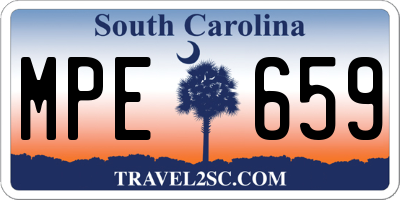 SC license plate MPE659