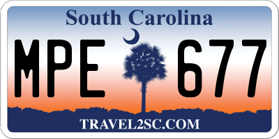 SC license plate MPE677