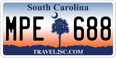 SC license plate MPE688