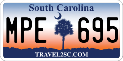 SC license plate MPE695
