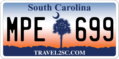 SC license plate MPE699
