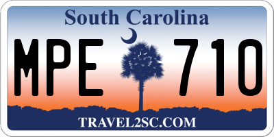 SC license plate MPE710