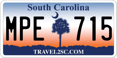 SC license plate MPE715