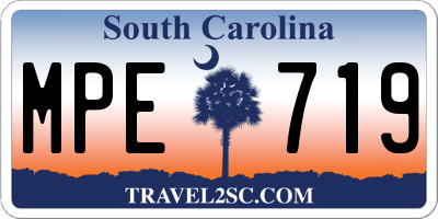 SC license plate MPE719