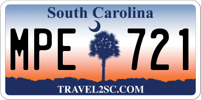SC license plate MPE721