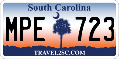 SC license plate MPE723