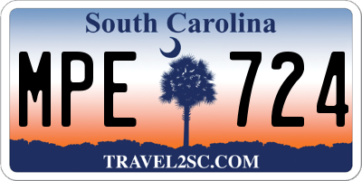 SC license plate MPE724