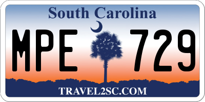 SC license plate MPE729