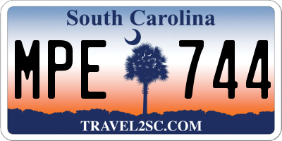 SC license plate MPE744