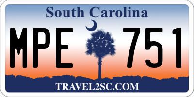 SC license plate MPE751