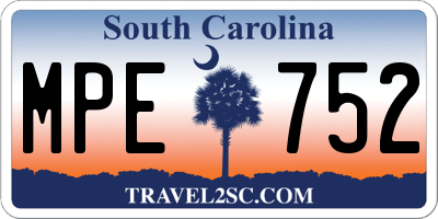 SC license plate MPE752
