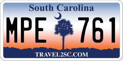 SC license plate MPE761