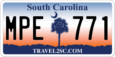 SC license plate MPE771