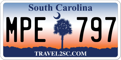 SC license plate MPE797