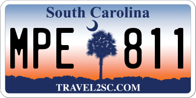 SC license plate MPE811