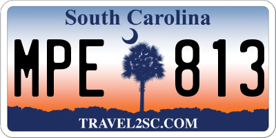 SC license plate MPE813