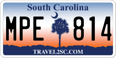 SC license plate MPE814