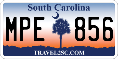 SC license plate MPE856
