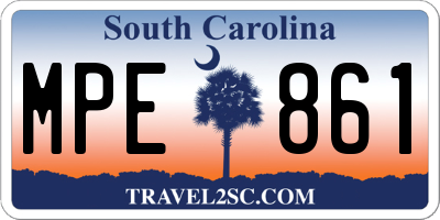 SC license plate MPE861