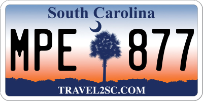 SC license plate MPE877