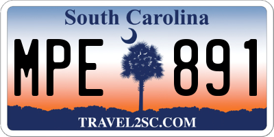 SC license plate MPE891