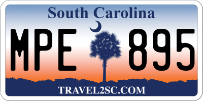 SC license plate MPE895