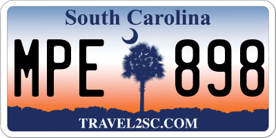 SC license plate MPE898