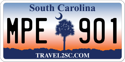 SC license plate MPE901