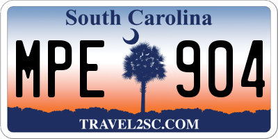 SC license plate MPE904