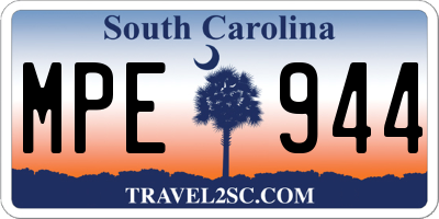 SC license plate MPE944