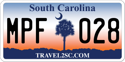 SC license plate MPF028