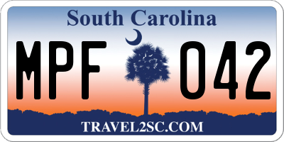SC license plate MPF042