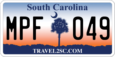 SC license plate MPF049