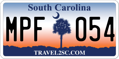 SC license plate MPF054