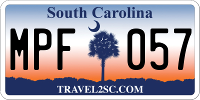 SC license plate MPF057