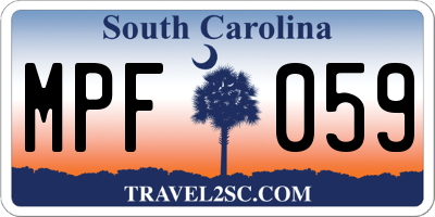 SC license plate MPF059