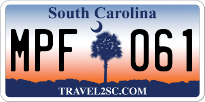 SC license plate MPF061
