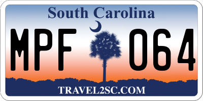 SC license plate MPF064