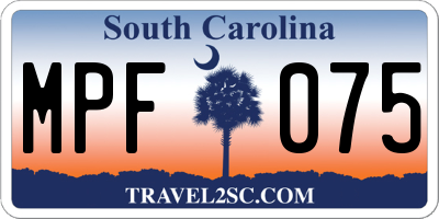 SC license plate MPF075